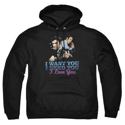 Elvis Presley I Want You Mens Hoodie Black Officially Licensed