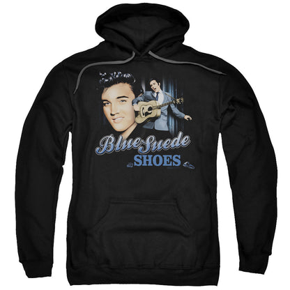 Elvis Presley Blue Suede Shoes Mens Hoodie Black Officially Licensed