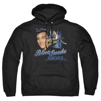 Elvis Presley Blue Suede Shoes Mens Hoodie Black Officially Licensed