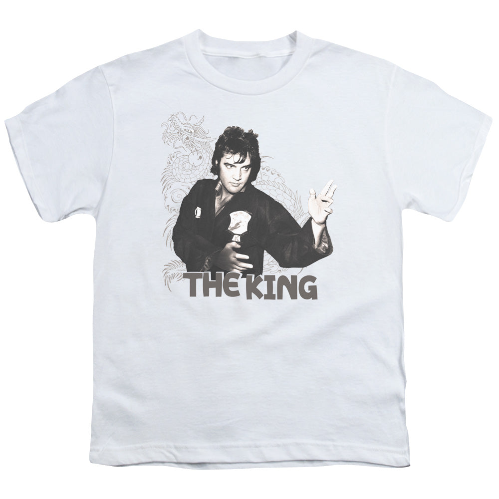 Elvis Presley Fighting King Kids Youth T Shirt White Officially Licensed