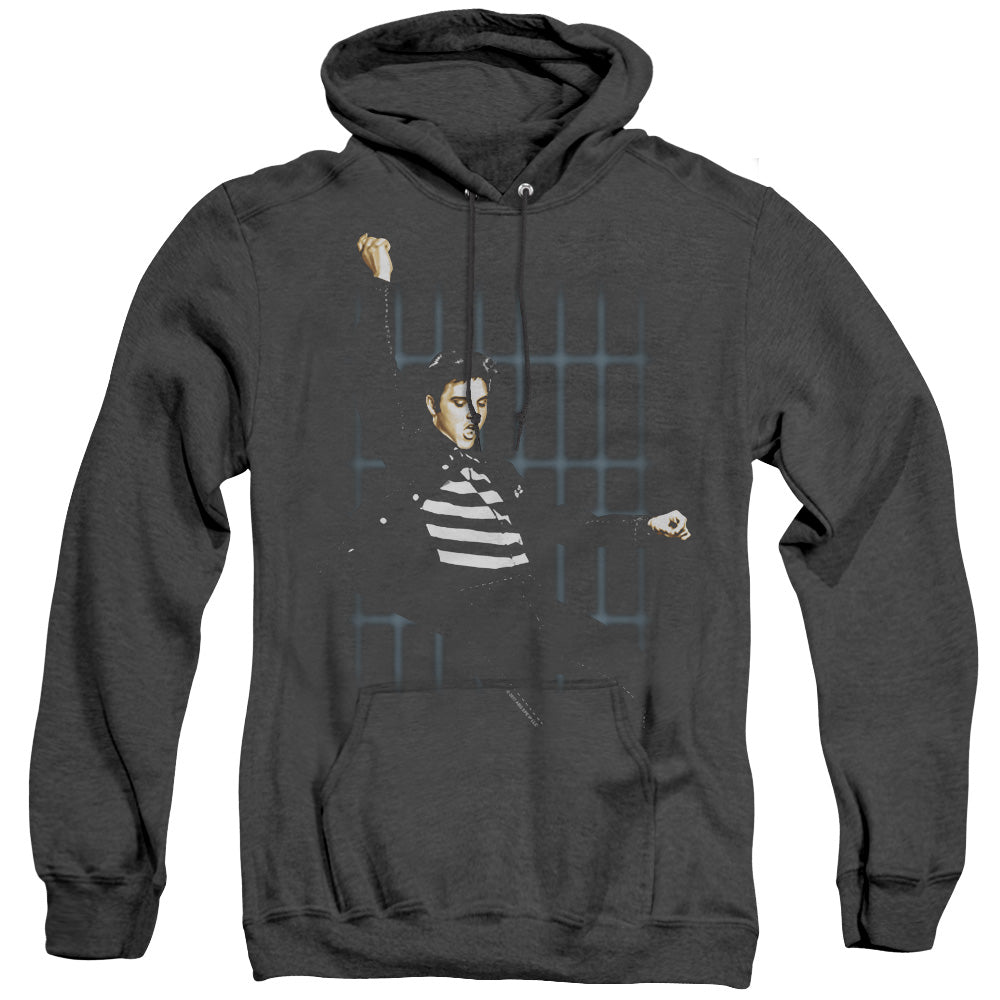 Elvis Presley Blue Bars Heather Mens Hoodie Black Officially Licensed