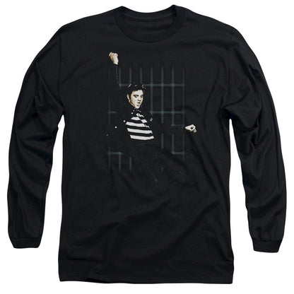 Elvis Presley Blue Bars Mens Long Sleeve Shirt Black Officially Licensed Officially Licensed