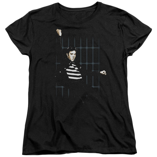Elvis Presley Blue Bars Womens T Shirt Black Officially Licensed