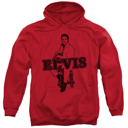 Elvis Presley Jamming Mens Hoodie Red Officially Licensed