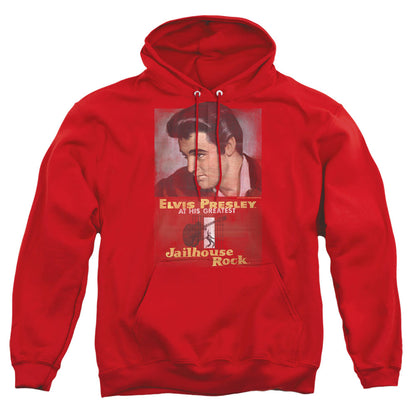 Elvis Presley Jailhouse Rock Poster Mens Hoodie Red Officially Licensed