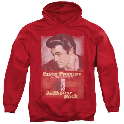 Elvis Presley Jailhouse Rock Poster Mens Hoodie Red Officially Licensed