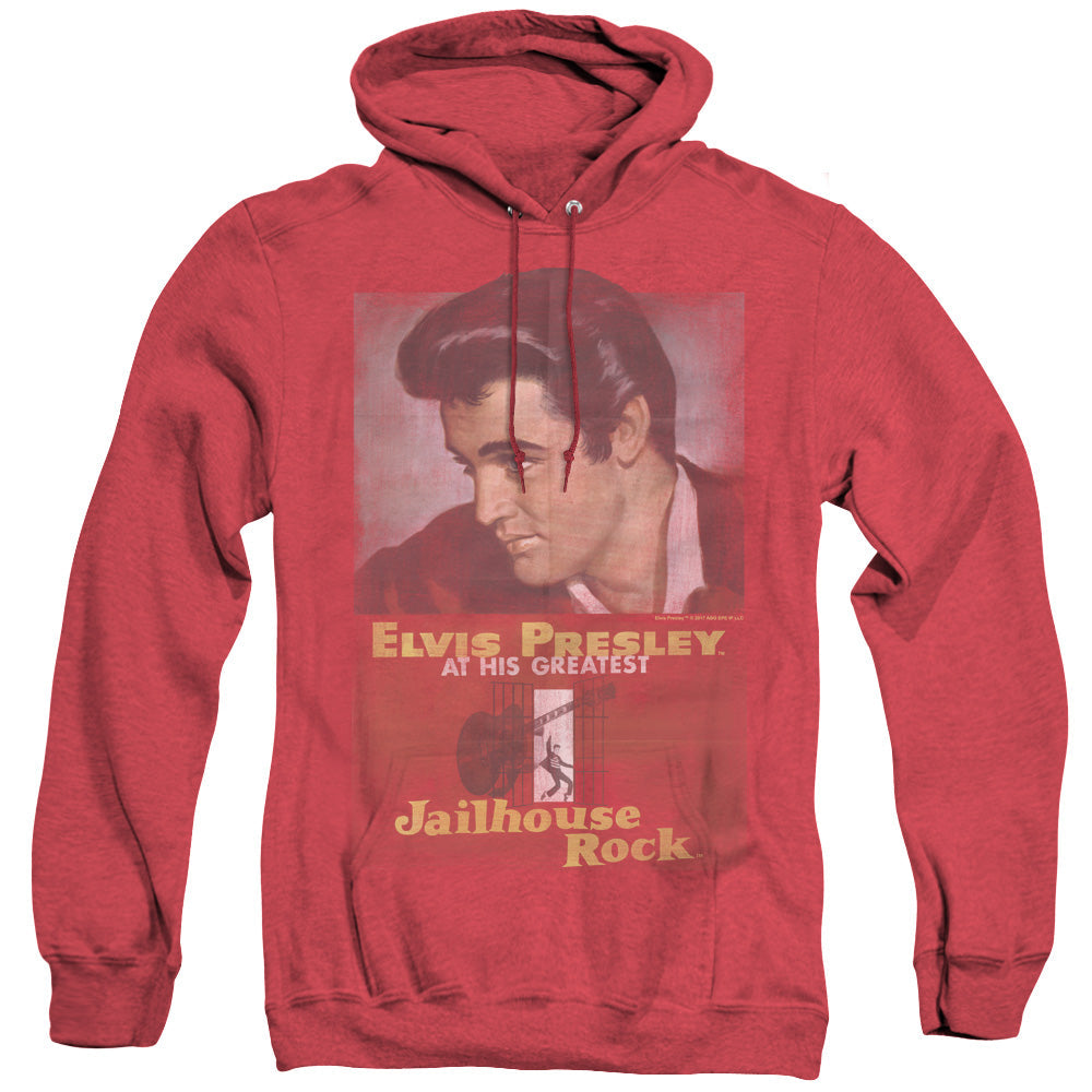 Elvis Presley Jailhouse Rock Poster Heather Mens Hoodie Red Officially Licensed