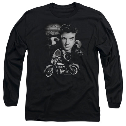 Elvis Presley The King Rides Again Mens Long Sleeve Shirt Black Officially Licensed Officially Licensed