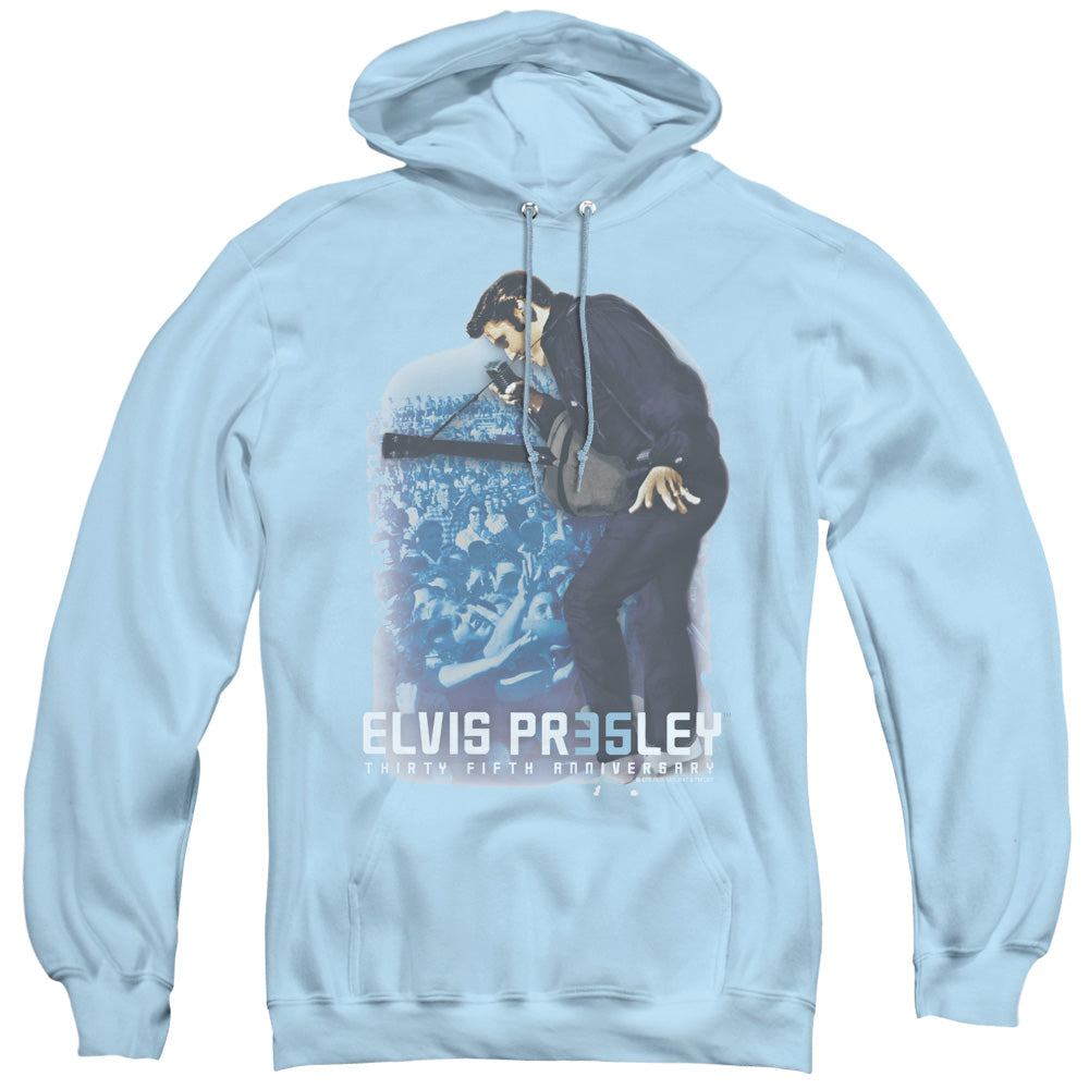 Elvis Presley 35Th Anniversary 3 Mens Hoodie Light Blue Officially Licensed