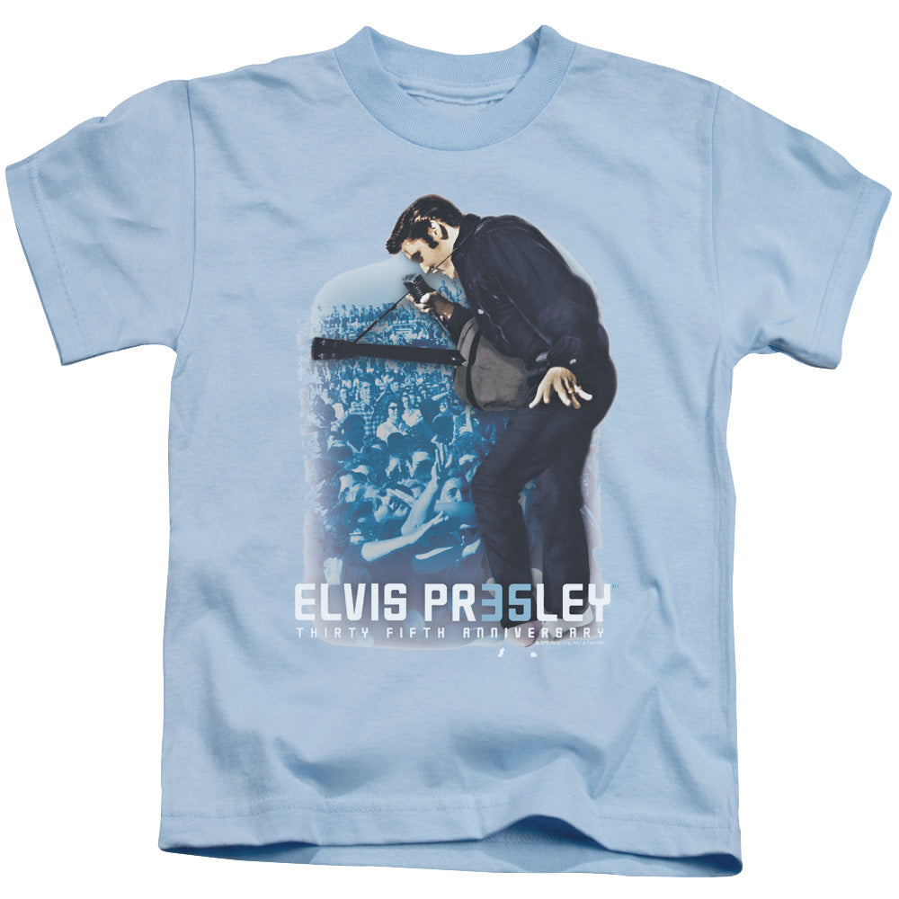 Elvis Presley 35th Anniversary 3 Juvenile Kids Youth T Shirt Light Blue Officially Licensed