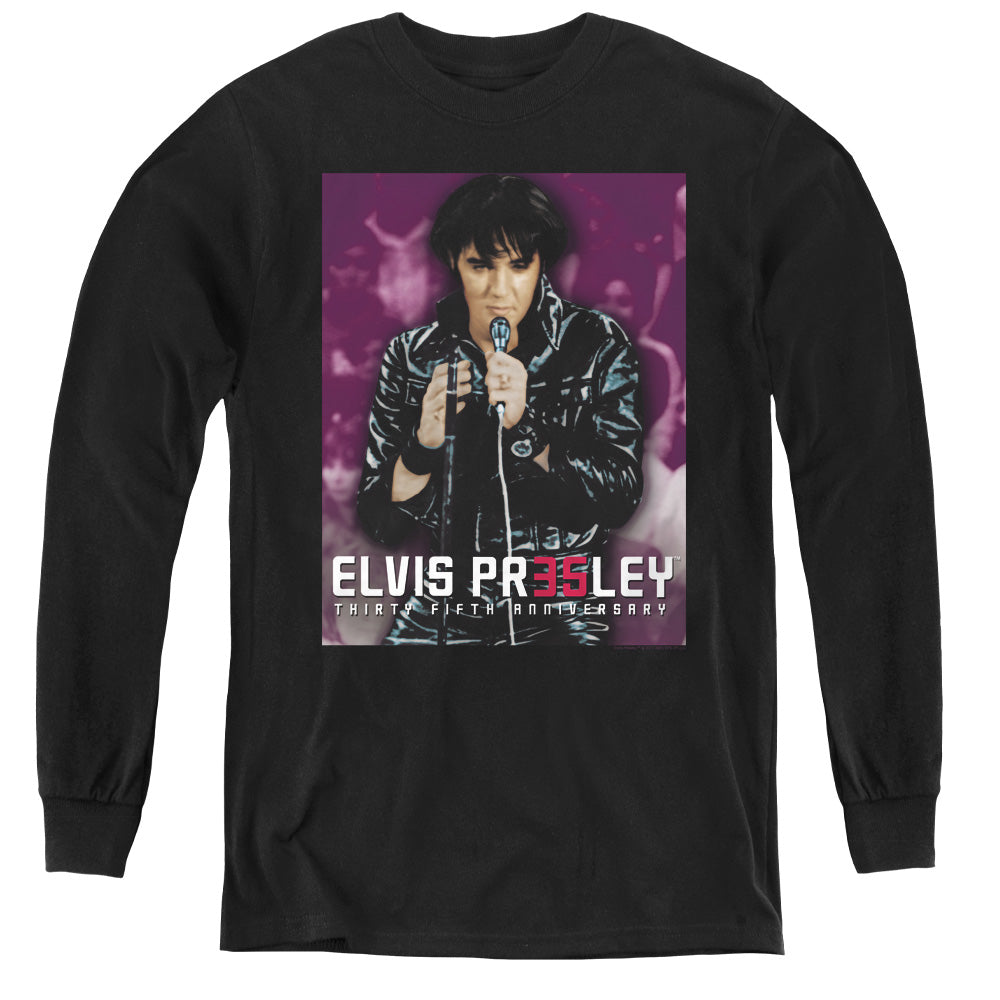 Elvis Presley 35 Leather Long Sleeve Kids Youth T Shirt Black Officially Licensed