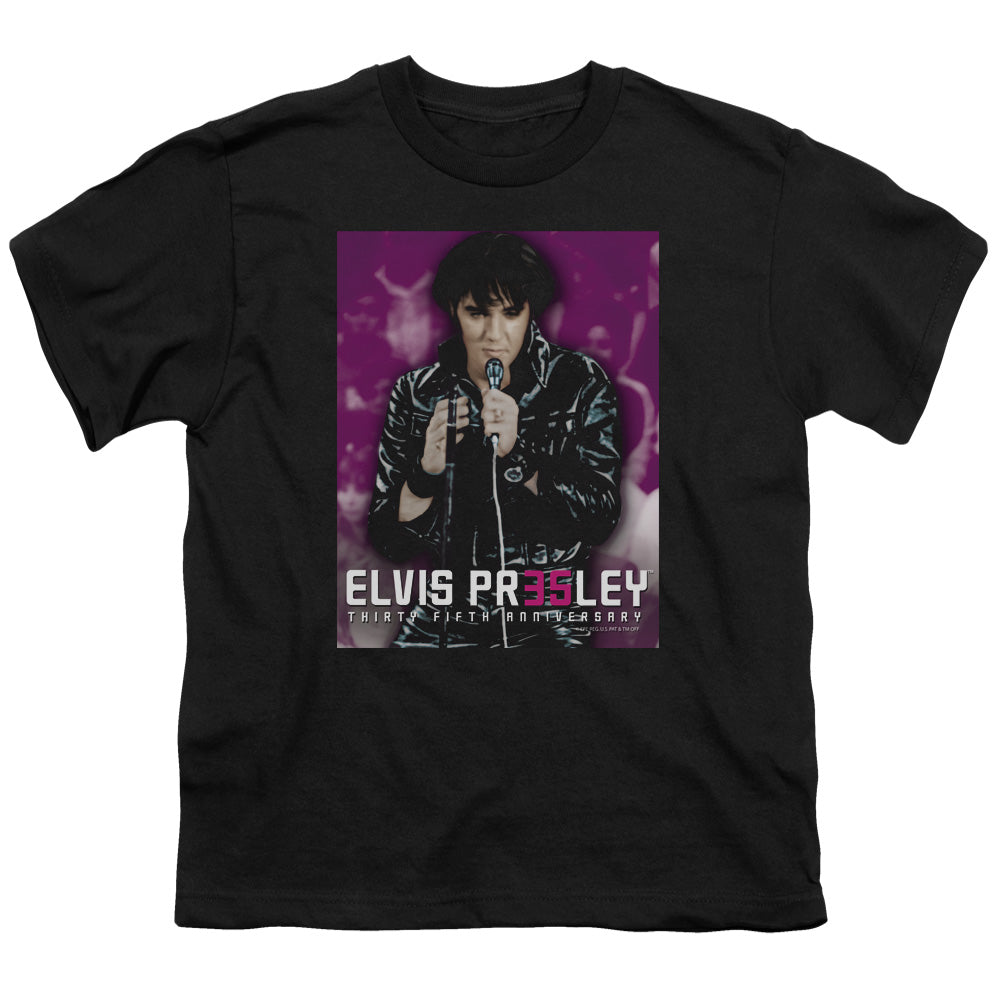 Elvis Presley 35 Leather Kids Youth T Shirt Black Officially Licensed