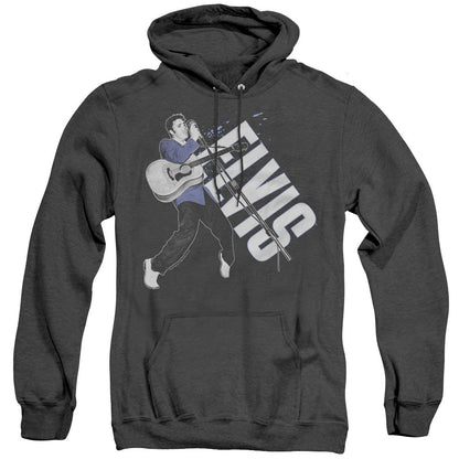 Elvis Presley On His Toes Mens Heather Hoodie Black Officially Licensed