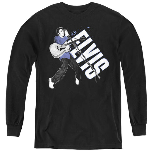 Elvis Presley on His Toes Long Sleeve Kids Youth T Shirt Black Officially Licensed