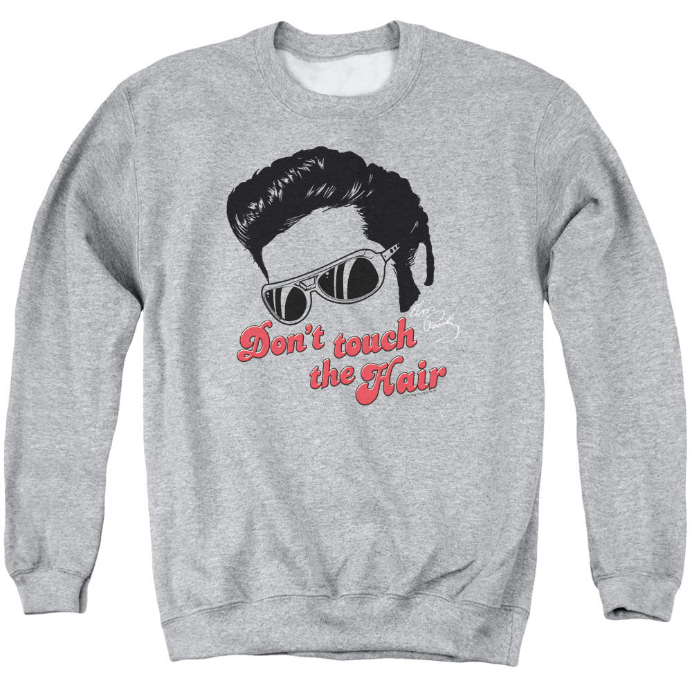 Elvis Presley Don't Touch the Hair 2 Mens Crewneck Sweatshirt Athletic Heather Officially Licensed