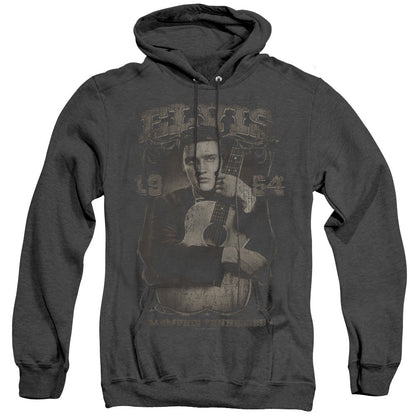 Elvis Presley 1954 Heather Mens Hoodie Black Officially Licensed