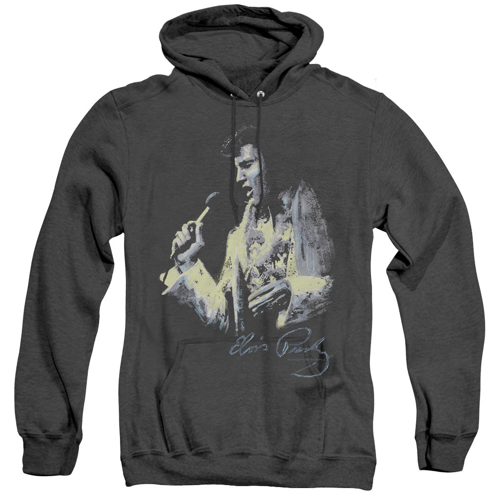 Elvis Presley Painted King Heather Mens Hoodie Black Officially Licensed