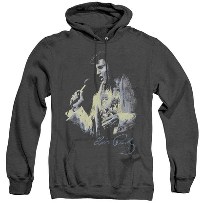 Elvis Presley Painted King Heather Mens Hoodie Black Officially Licensed