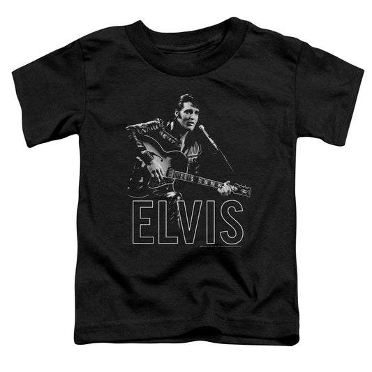 Elvis Presley Guitar in Hand Toddler Kids Youth T Shirt Black Officially Licensed