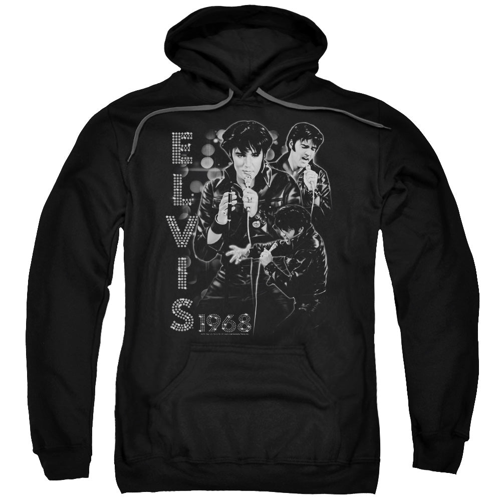 Elvis Presley Leathered Mens Hoodie Black Officially Licensed
