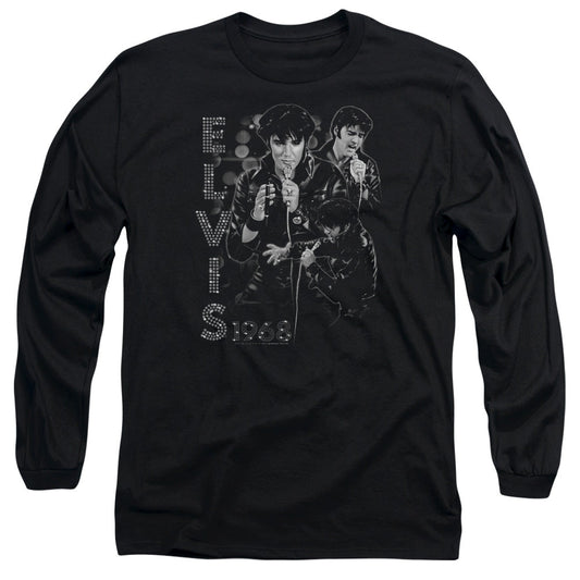 Elvis Presley Leathered Mens Long Sleeve Shirt Black Officially Licensed Officially Licensed