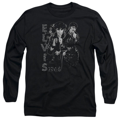 Elvis Presley Leathered Mens Long Sleeve Shirt Black Officially Licensed Officially Licensed