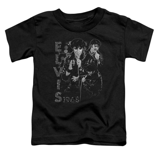 Elvis Presley Leathered Toddler Kids Youth T Shirt Black Officially Licensed