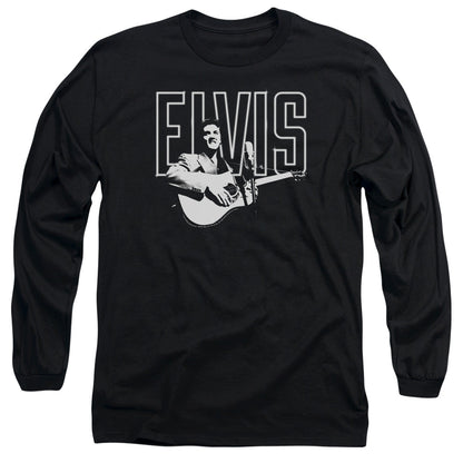 Elvis Presley White Glow Mens Long Sleeve Shirt Black Officially Licensed Officially Licensed