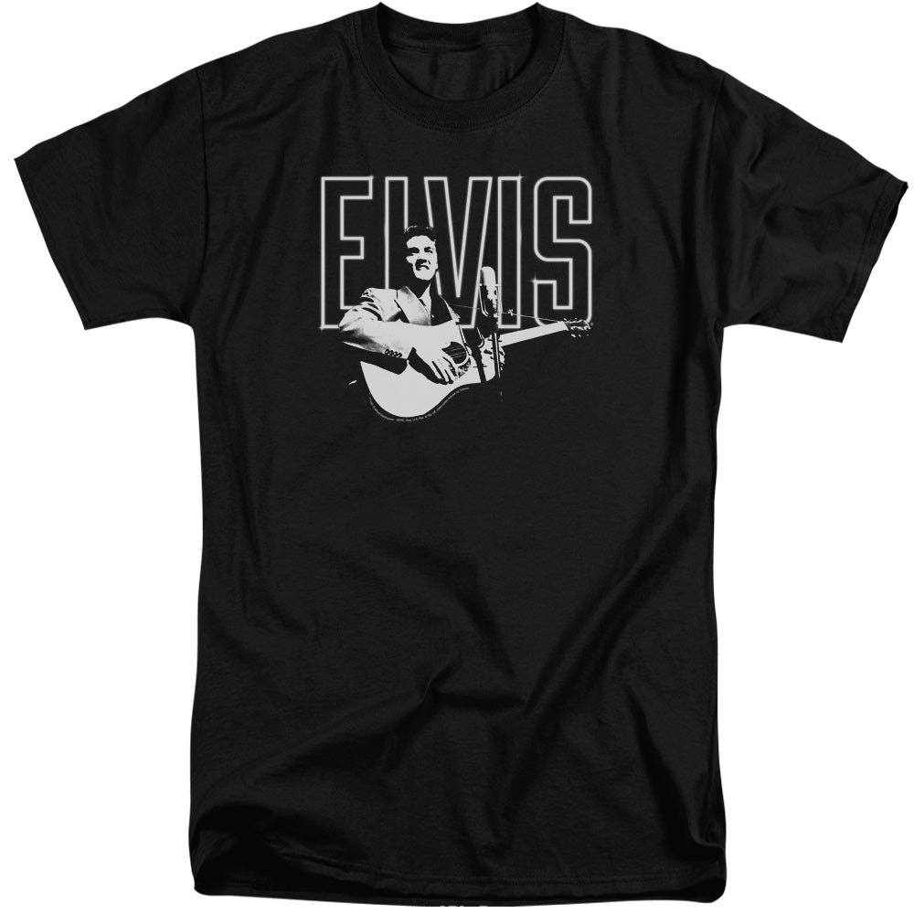 Elvis Presley White Glow Mens Tall T Shirt Black Officially Licensed