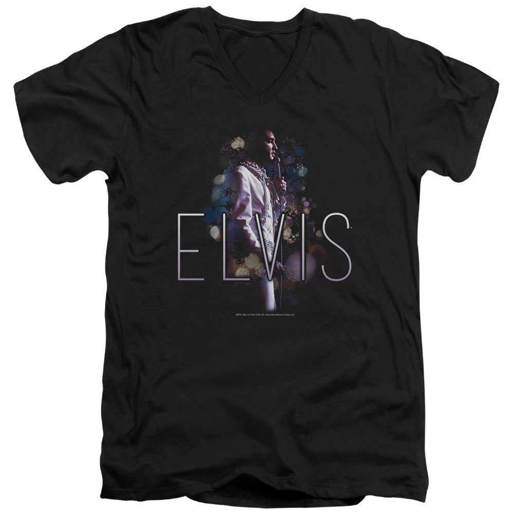 Elvis Presley Dream State Mens Slim Fit V-Neck T Shirt Black Officially Licensed