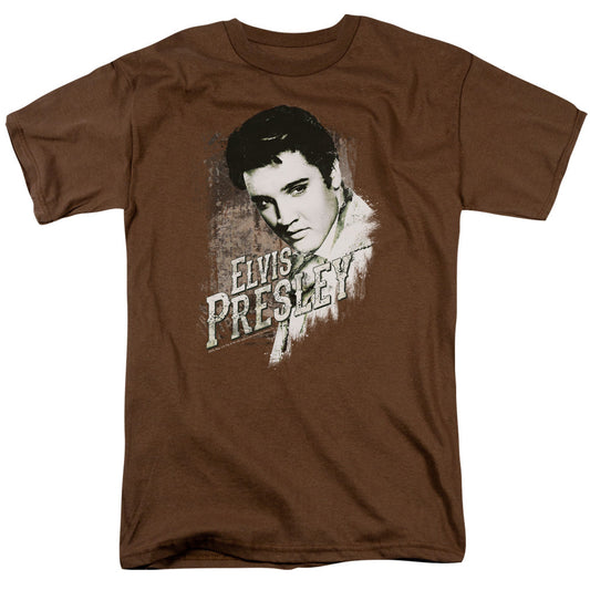 Elvis Presley Rugged Elvis Mens T Shirt Coffee Officially Licensed