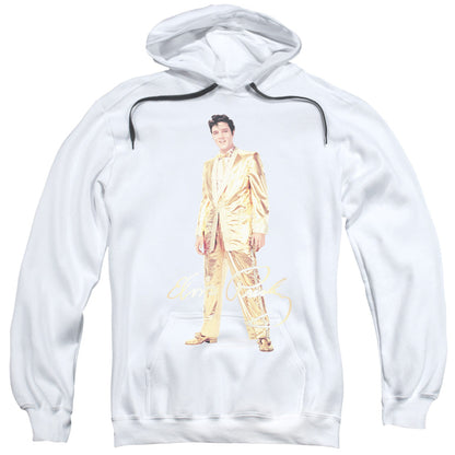 Elvis Presley Gold Lame Suit Mens Hoodie White Officially Licensed