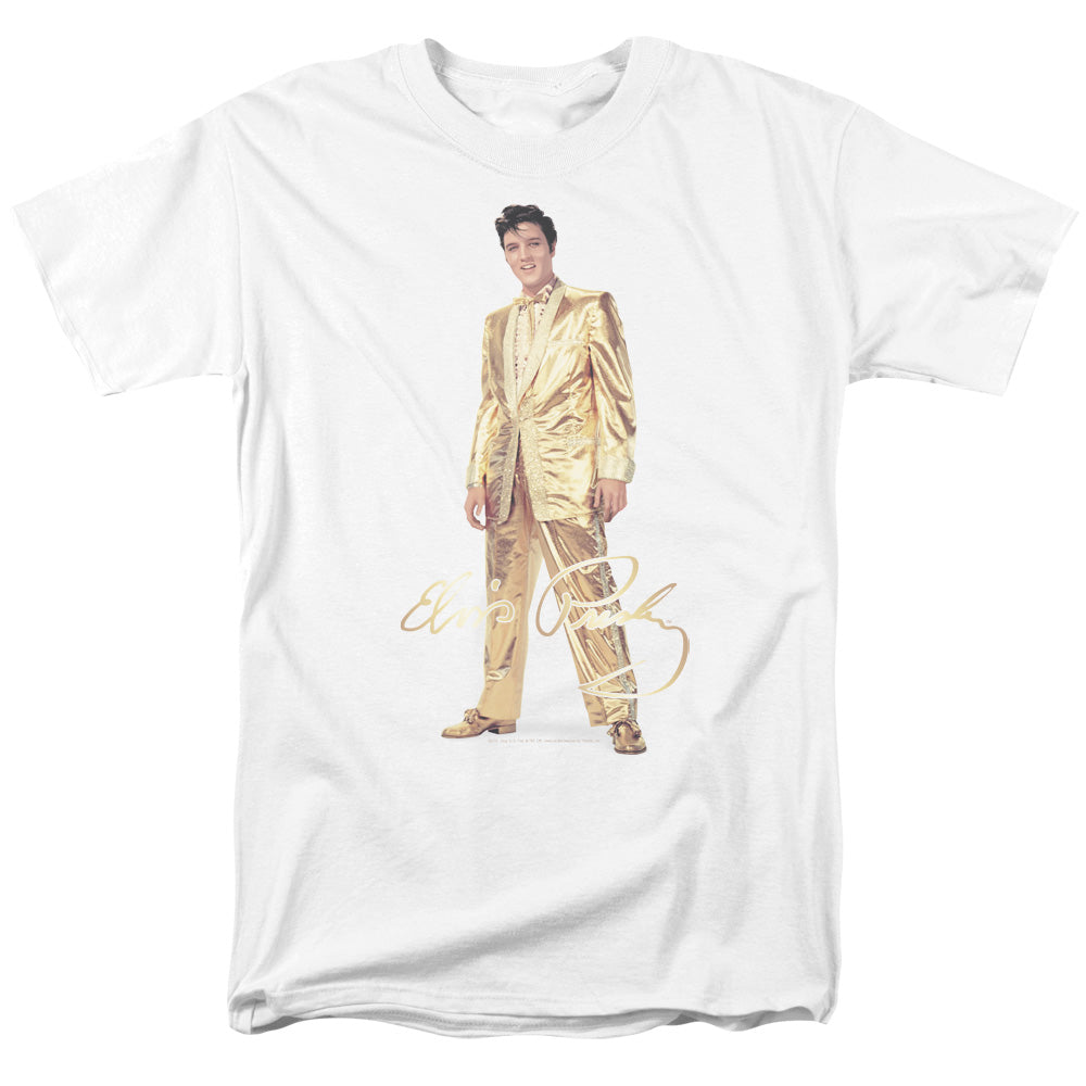 Elvis Presley Gold Lame Suit Mens T Shirt White Officially Licensed
