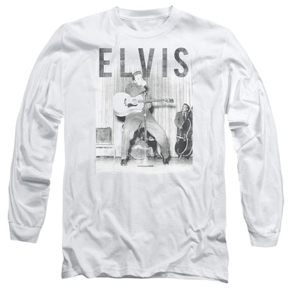 Elvis Presley With The Band Mens Long Sleeve Shirt White Officially Licensed Officially Licensed