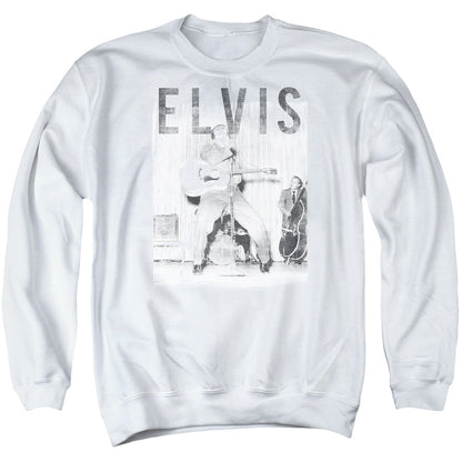Elvis Presley With The Band Mens Crewneck Sweatshirt White