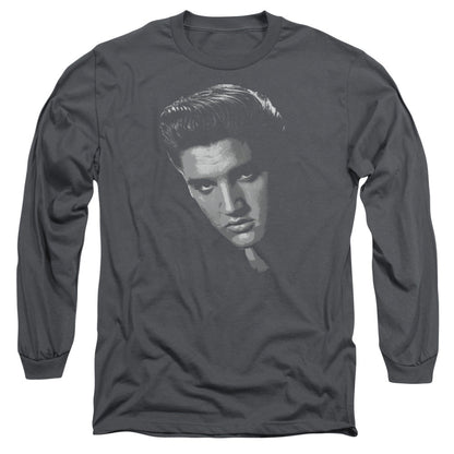 Elvis Presley American Idol Mens Long Sleeve Shirt Charcoal Officially Licensed Officially Licensed