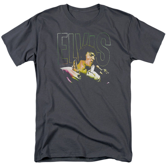 Elvis Presley Multicolored Mens T Shirt Charcoal Officially Licensed