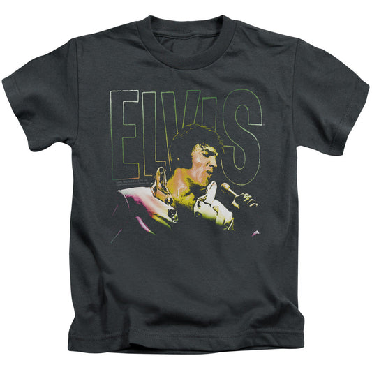 Elvis Presley Multicolored Juvenile Kids Youth T Shirt Charcoal Officially Licensed