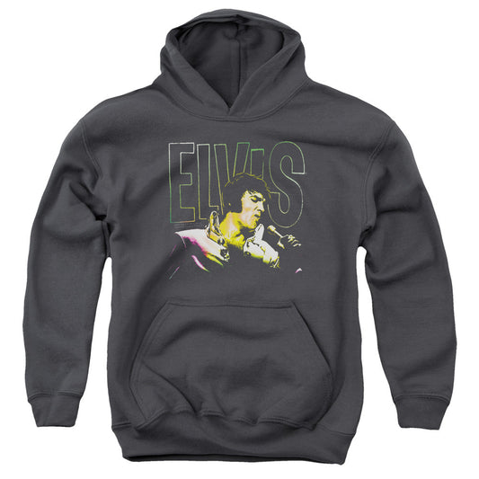 Elvis Presley Multicolored Kids Youth Hoodie Charcoal Officially Licensed