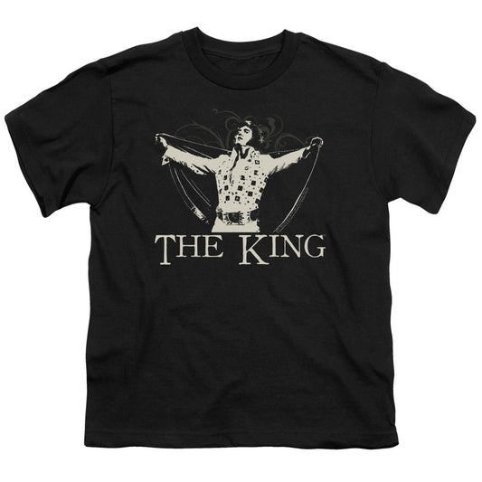 Elvis Presley Ornate King Kids Youth T Shirt Black Officially Licensed