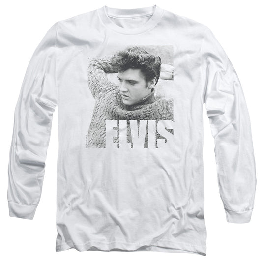 Elvis Presley Relaxing Mens Long Sleeve Shirt White Officially Licensed Officially Licensed