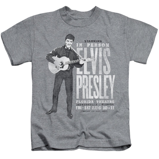 Elvis Presley in Person Juvenile Kids Youth T Shirt Athletic Heather Officially Licensed