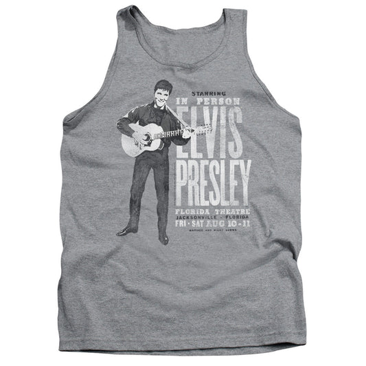Elvis Presley In Person Mens Tank Top Shirt Athletic Heather Officially Licensed