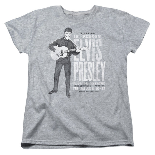 Elvis Presley in Person Womens T Shirt Athletic Heather Officially Licensed