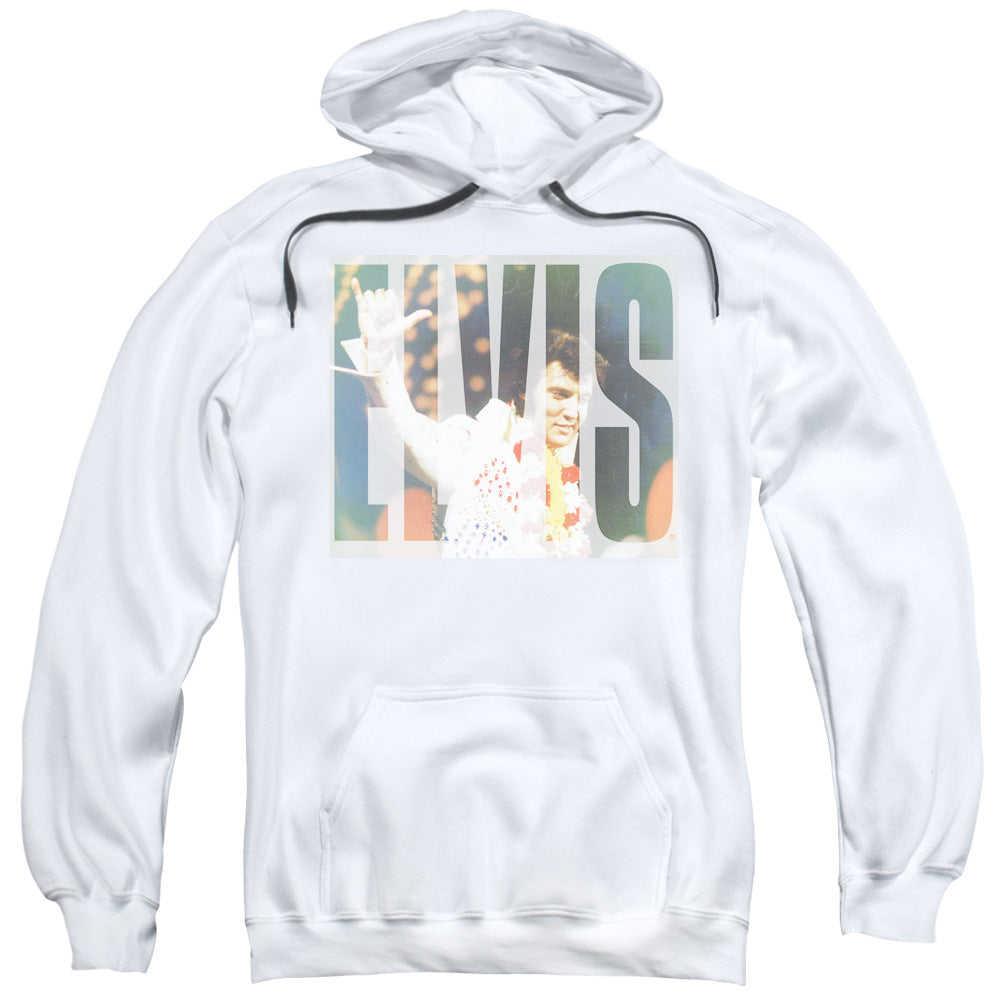 Elvis Presley Aloha Knockout Mens Hoodie White Officially Licensed