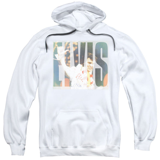 Elvis Presley Aloha Knockout Mens Hoodie White Officially Licensed