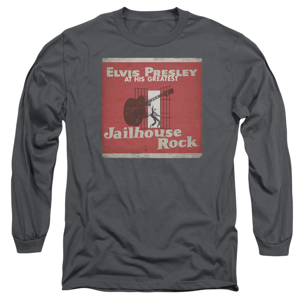 Elvis Presley Greatest Mens Long Sleeve Shirt Charcoal Officially Licensed Officially Licensed
