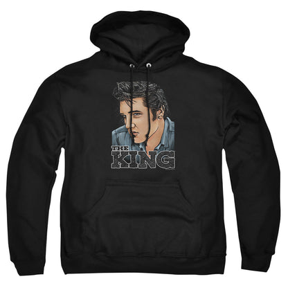 Elvis Presley Graphic King Mens Hoodie Black Officially Licensed