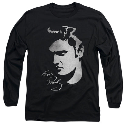 Elvis Presley Simple Face Mens Long Sleeve Shirt Black Officially Licensed Officially Licensed