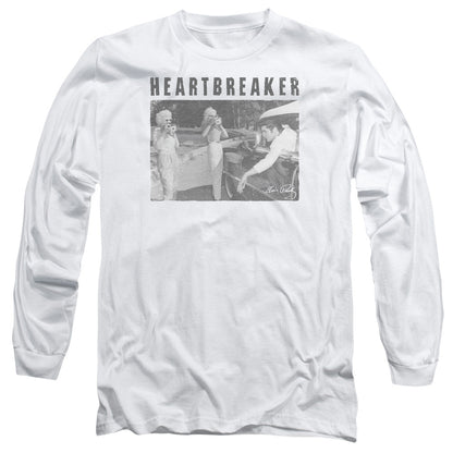 Elvis Presley Heartbreaker Mens Long Sleeve Shirt White Officially Licensed Officially Licensed